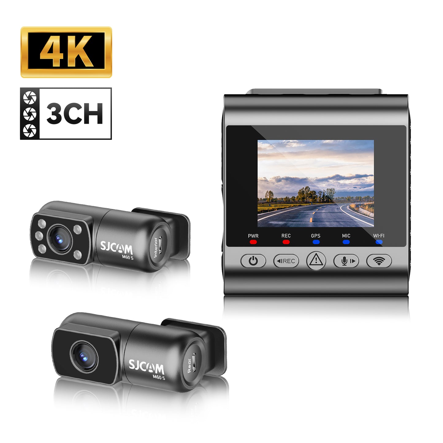 M60S 3-channel dash cam