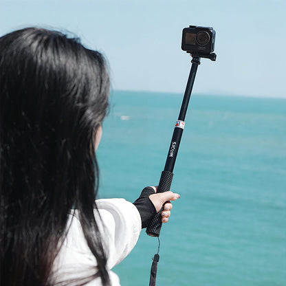 action camera selfie stick black