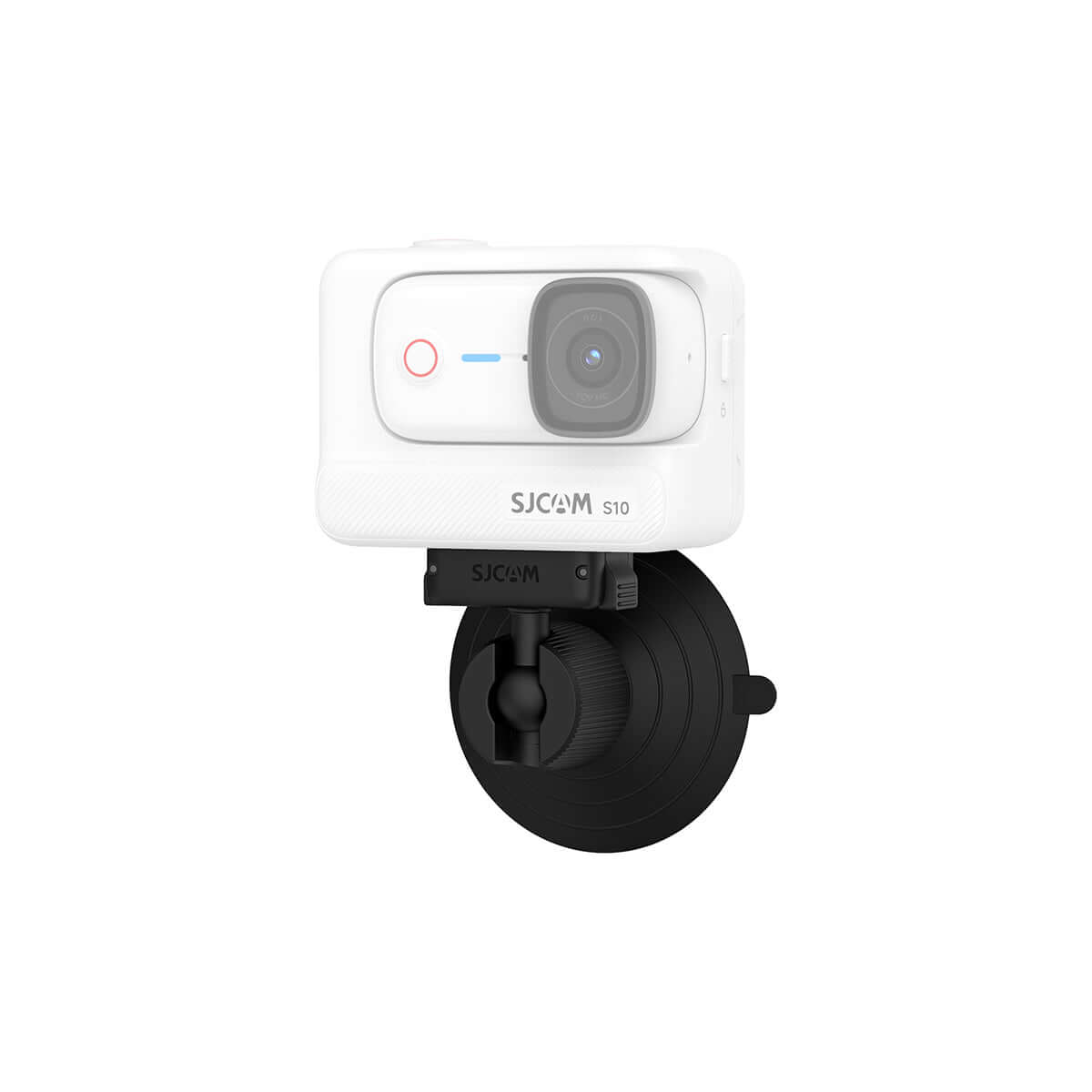 Adjustable Suction Cup Mount for S10 holding a camera securely on a smooth surface.