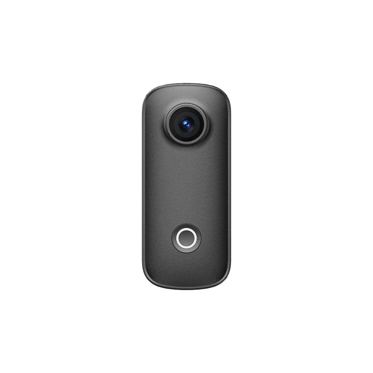 SJCAM C100 Pro Tiny 4K Action Camera front view design with lens and button, ideal for hands-free POV recording.