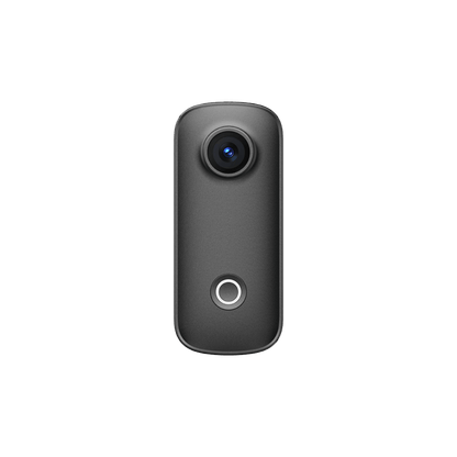 SJCAM C100 Pro Tiny 4K Action Camera front view design with lens and button, ideal for hands-free POV recording.