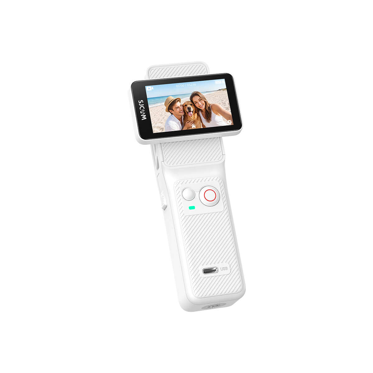C400 Pro with LCD screen showcasing users capturing moments outdoors.