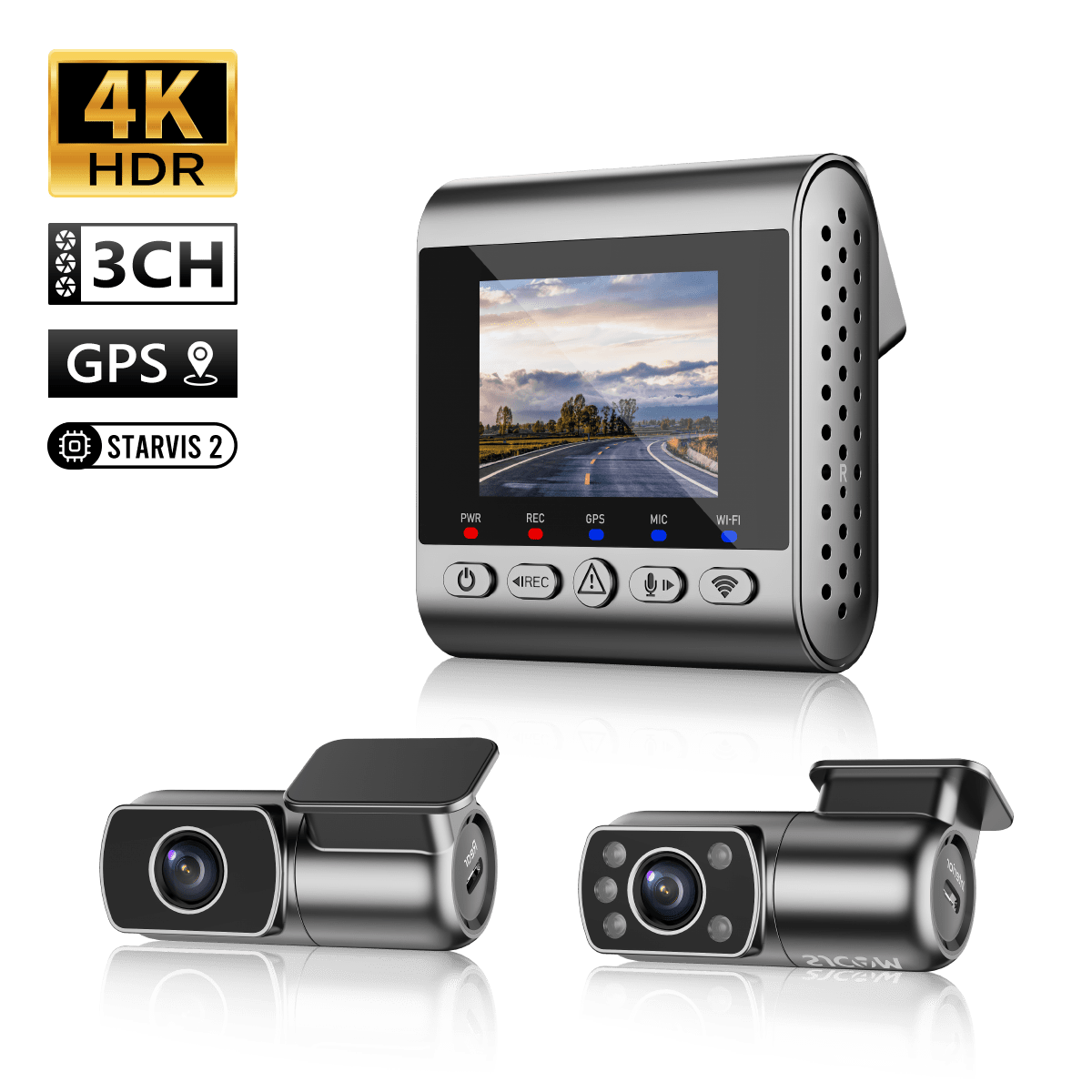 M60 Dash Camera 4K HDR 3CH
