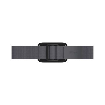 Magnetic Head Strap shown from above with a sturdy buckle and adjustable band in gray color.