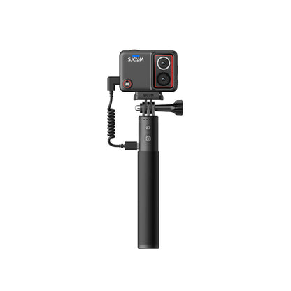 SJ30 8K Dual-lens Action Camera mounted on a gimbal for smooth shooting.