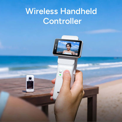 C400 Pro Action Camera with Wireless Handheld Controller by the beach
