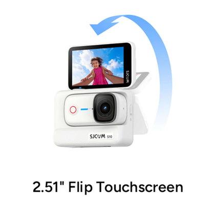 S10 action camera with flip touchscreen for vlogging
